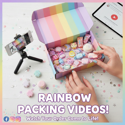 Order Packing Video Service mit Social Media Icons
